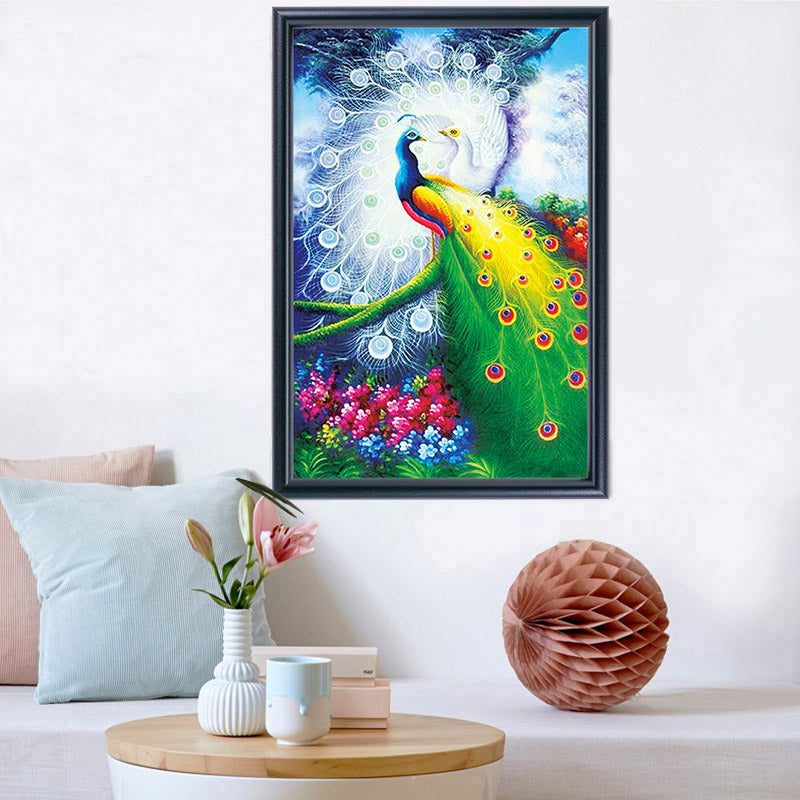 Peacocks in Love-Partial, 5D Diamond Painting Kits